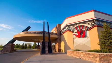 Painted Hand Casino entrance canopy in Yorkton