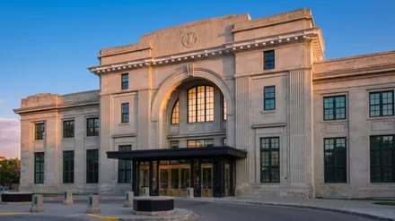 Casino Regina, the former Union Station, on a summer evening
